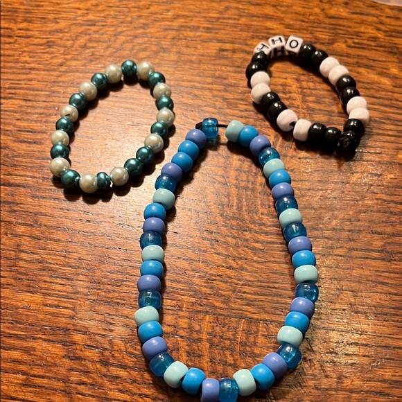 The Unbranded Brand Other - Trio of Beaded Bracelets in Blue and Black